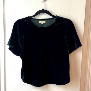 Emerald green Madewell velvet top